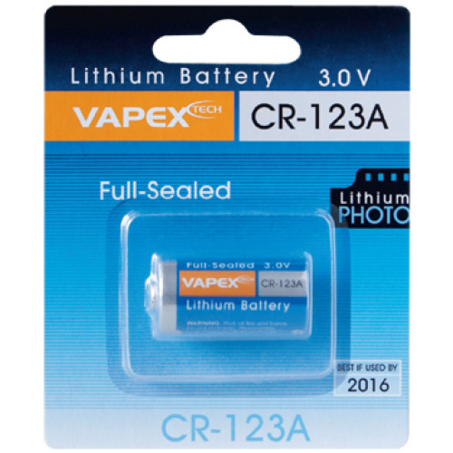 CR123A lithium battery 3 V (1300 mAh)