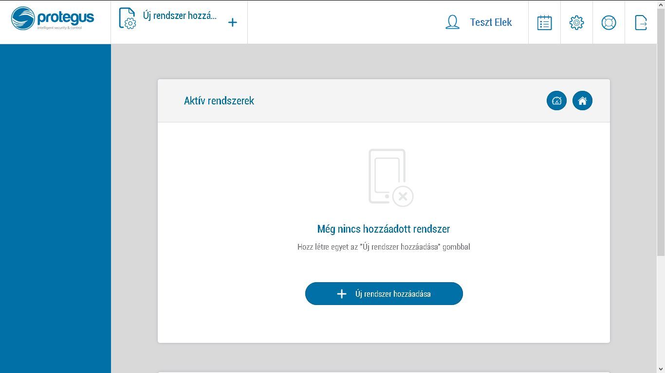 Protegus main page after login